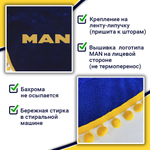 Ламбрекен с косынками Man (флок, синий, желтые шарики)