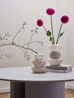 Ваза Riverstone, 20 см, жемчужно-серая