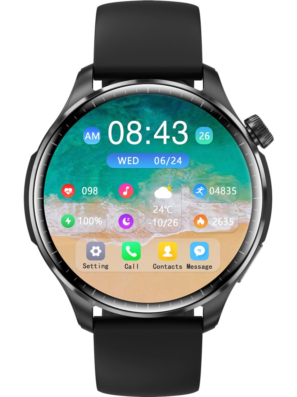 Смарт часы PARASMART Zilex M13 (силиконовый ремешок, черный)