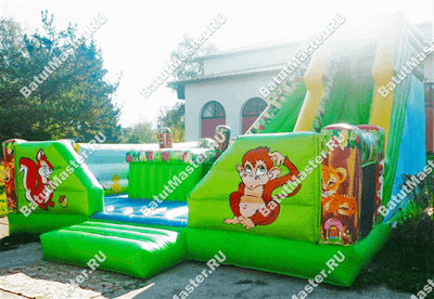 Коммерческий надувной батут-горка "Райский лес"