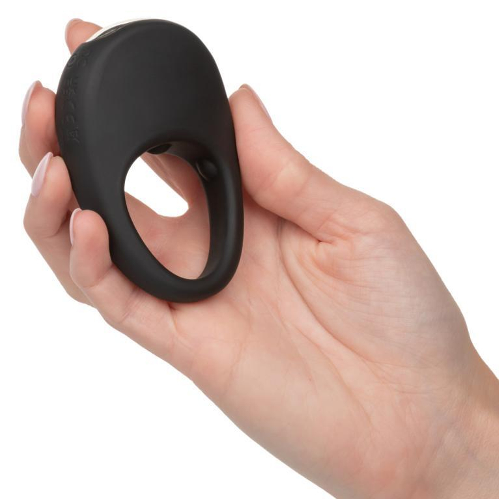 Черное эрекционное виброкольцо Silicone Rechargeable Pleasure Ring (Цвет: черный)