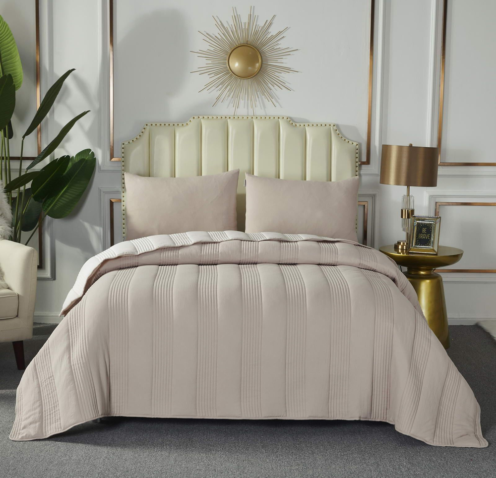 Покрывало 160х220 и наволочка 50х70 Sofi De MarkO Саломея бежевое