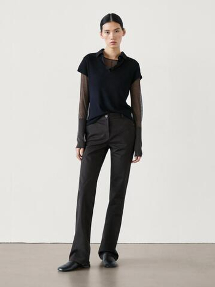 Massimo Dutti Футболка-поло, темно-синий