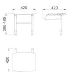Сиденье для душа нерж. сталь/ABS  NOFER 15042.PIE.N черный