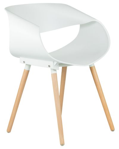 Стул обеденный  ALIEN (ножки светлый бук, цвет белый (W-02))