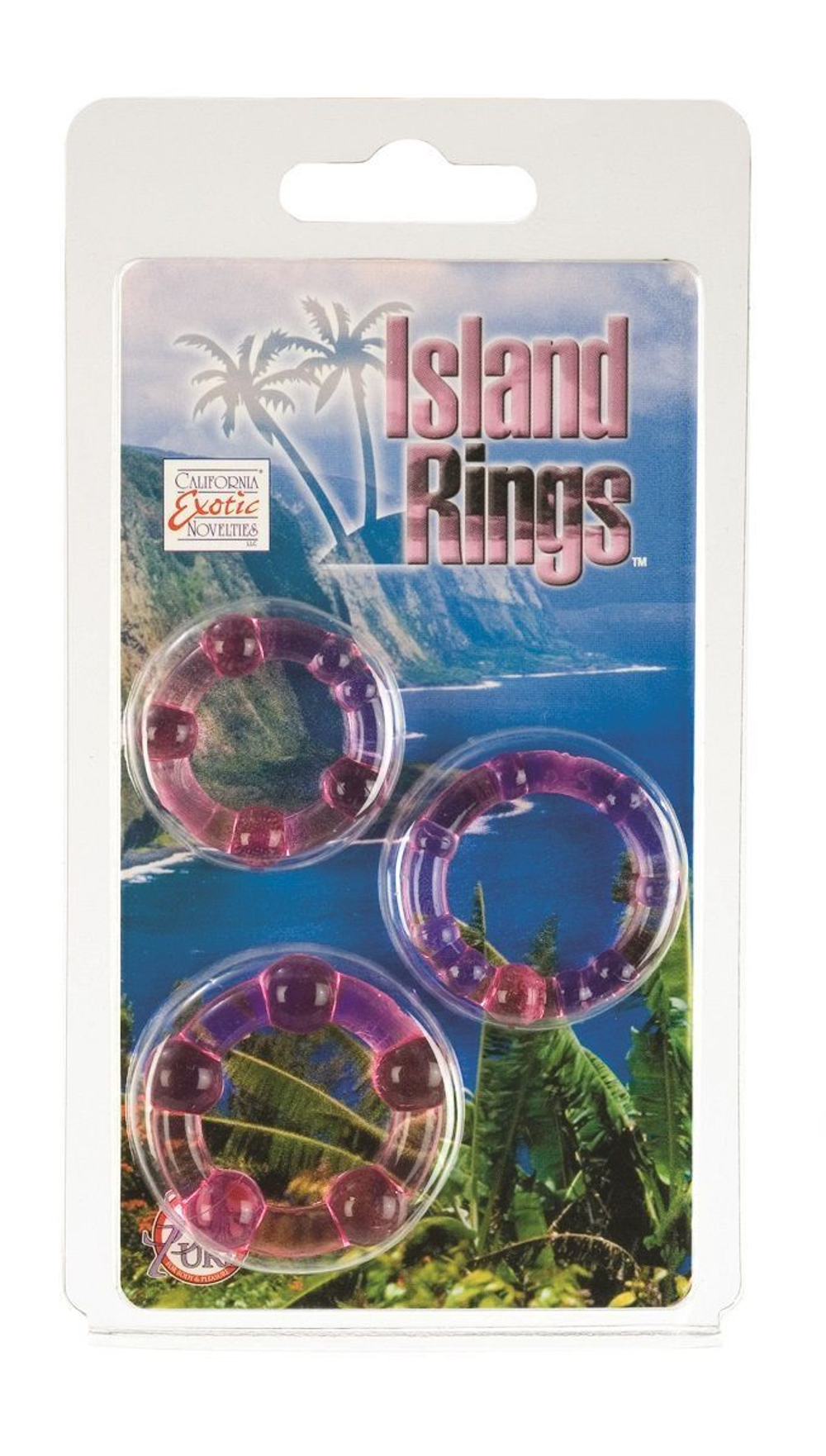 Набор из трех розовых колец разного размера Island Rings