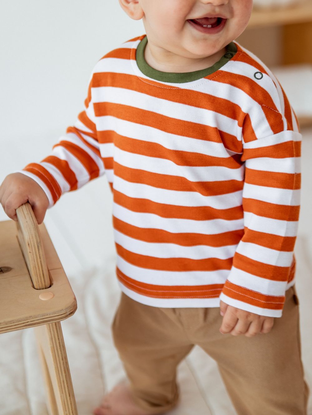 Лонгслив "Полоска Терракот" 0+