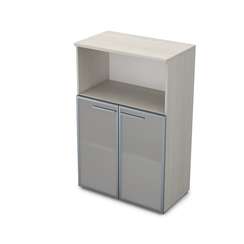 9Ш.017.5 Шкаф средний со стеклом и нишей (800*450*1245)