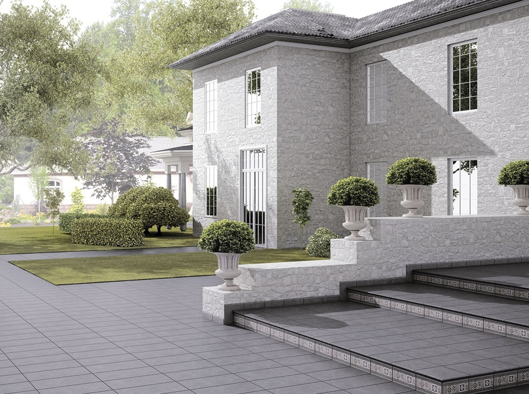 Как выполняется укладка тротуарной плитки на ступенях