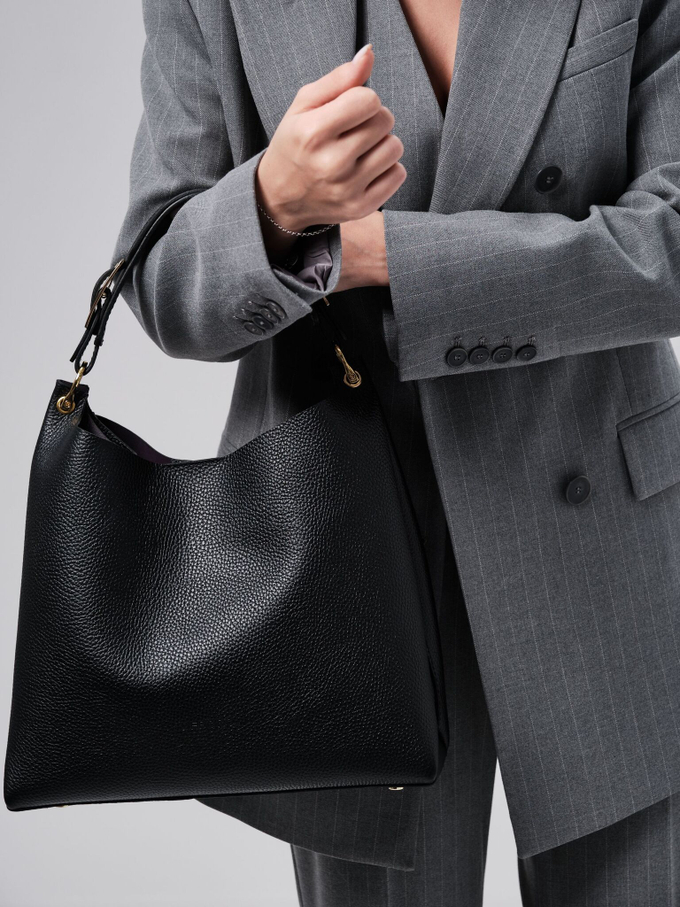 Сумка кожаная черная