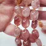 Клубничный кварц, кварц с гематитом, крупная галтовка, 12-15 мм, камни овалы, штучно