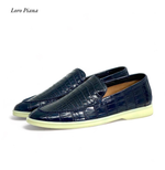 Лоферы Loro Piana из кожи крокодила