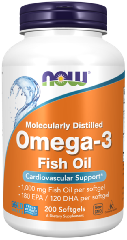 NOW Foods, Омега-3, Omega-3, 200 капсул