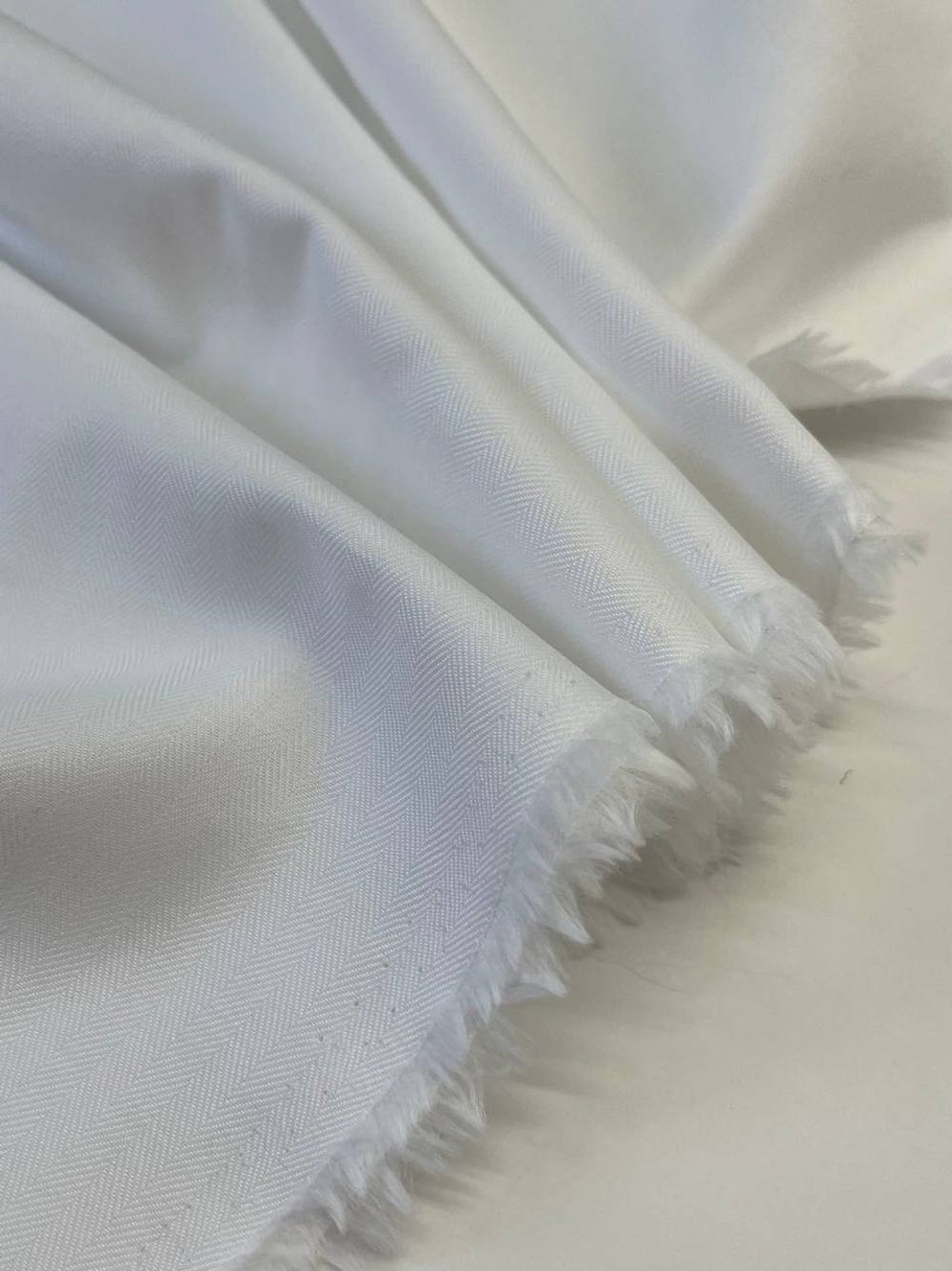 Хлопок Canclini белый в елочку