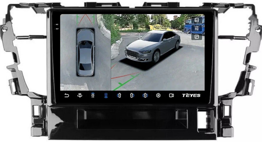 Магнитола для Toyota Alphard 3 Vellfire 2 H30 2015-2023 (правый руль) - Teyes CC3-2K-360 монитор 10.36" 2K QLED на Android 10, 6Гб+128Гб, CarPlay, 4G SIM-слот, 4 камеры в комплекте
