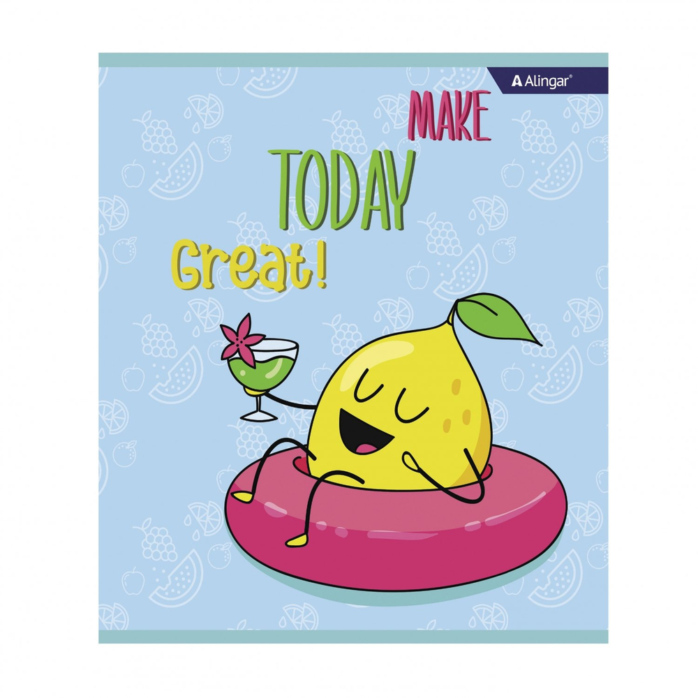 Тетрадь 36л., А5, клетка, Alingar "Crazy fruits", скрепка, мелованный картон (стандарт) , блок офсет, 4 дизайна в пленке т/у