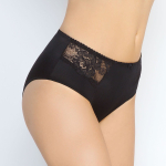 Трусы-слипы со средней посадкой и кружевными вставками (Размер: 52) (Цвет: пудровый)