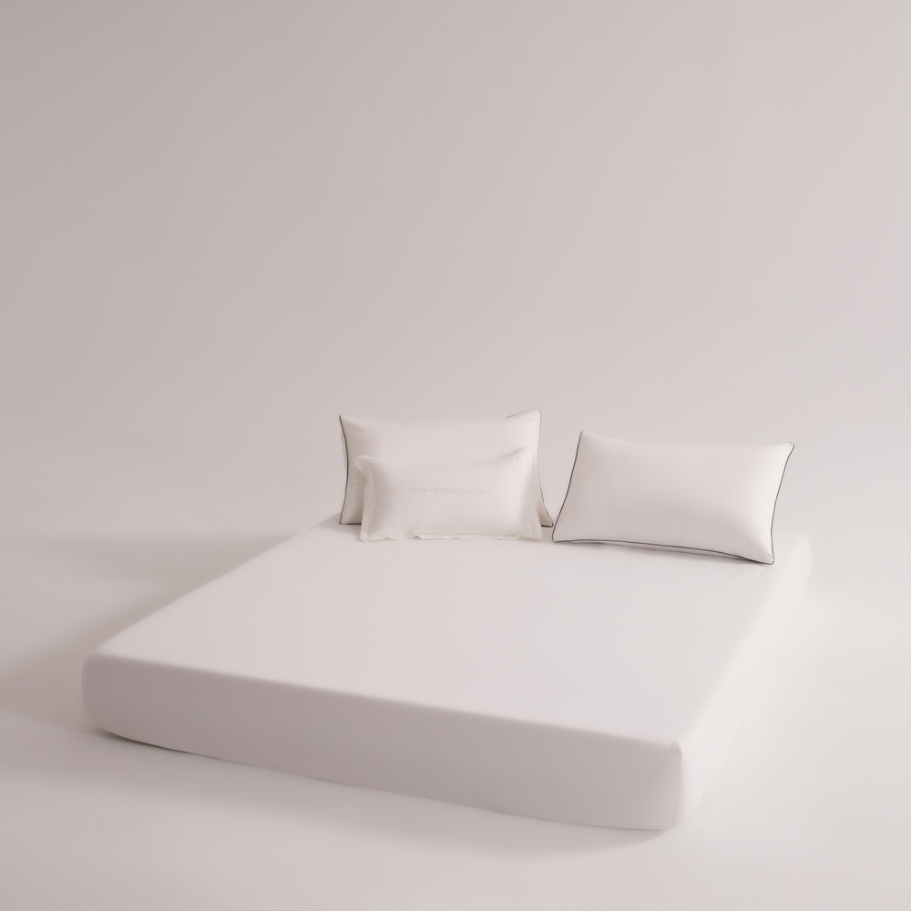 КПБ Однотонный Сатин Элитный на резинке OCER023, Евро, 4 наволочки, простынь 140*200*30