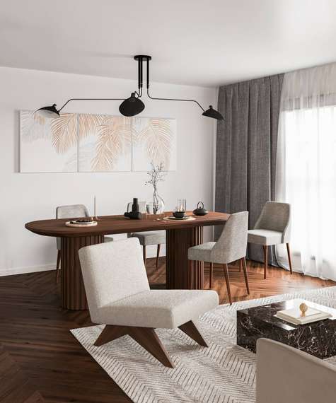 Обеденный стол Moderna 220х90 см, шпон ореха