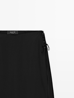 Massimo Dutti Юбка из 100% шелка поверх брюк, черный