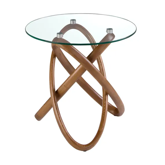 Приставной столик 2126/LT20051 из стекла и ореха