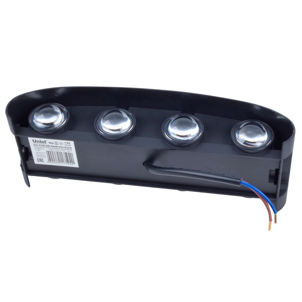 ULU-P20B-8W-4000K IP65 BLACK Светильник светодиодный уличный. Архитектурный накладной. Белый свет 4000K. Корпус черный. TM Uniel