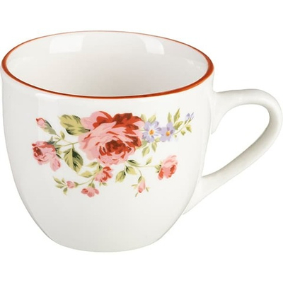 Набор посуды «Поэма Камарг» кофейная пара (чашка + блюдце)[6шт];фарфор;100мл;D=6/12,H=5см;белый,розо (Цвет: белый)