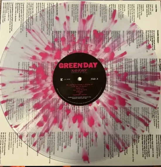 Green Day – Saviors - Clear W/ Hot Pink Splatter - 2LP
