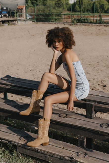 Казаки миди из натуральной замши POCAHONTAS