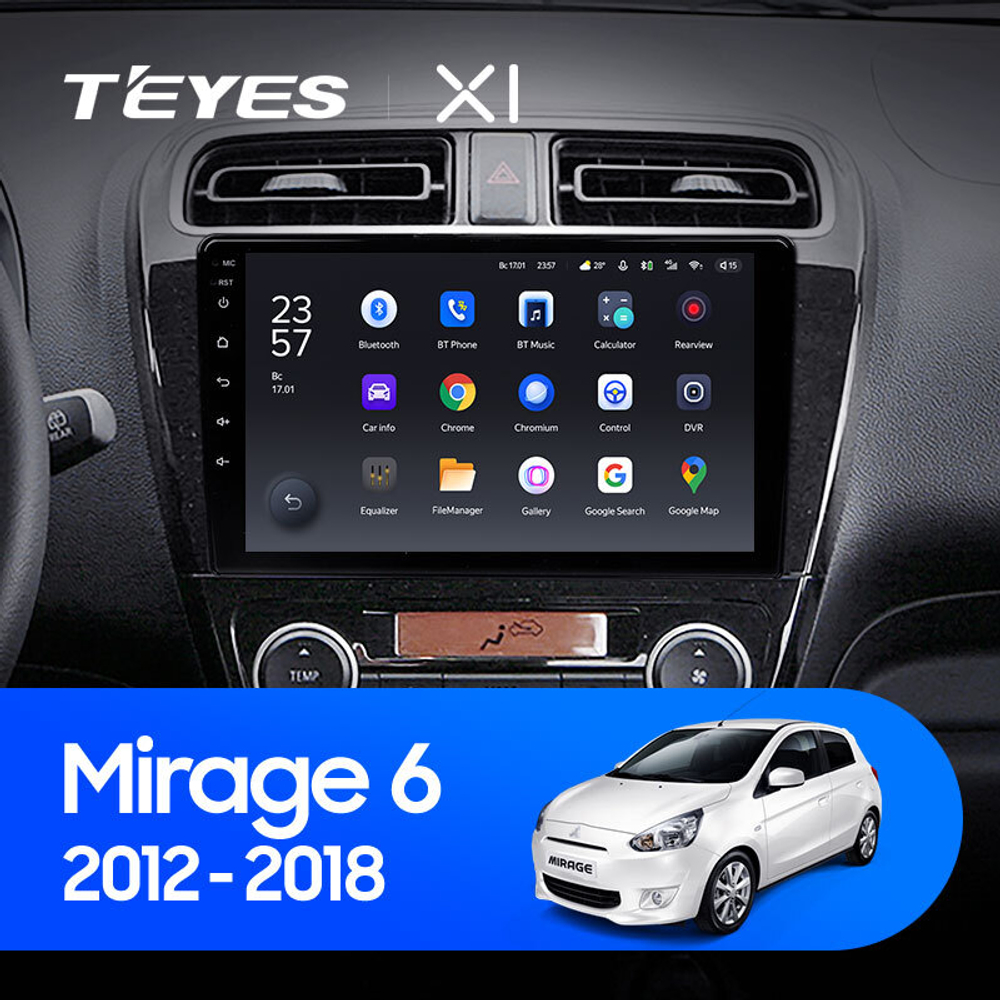 Teyes X1 9" для Mitsubishi Mirage 6 2012-2018