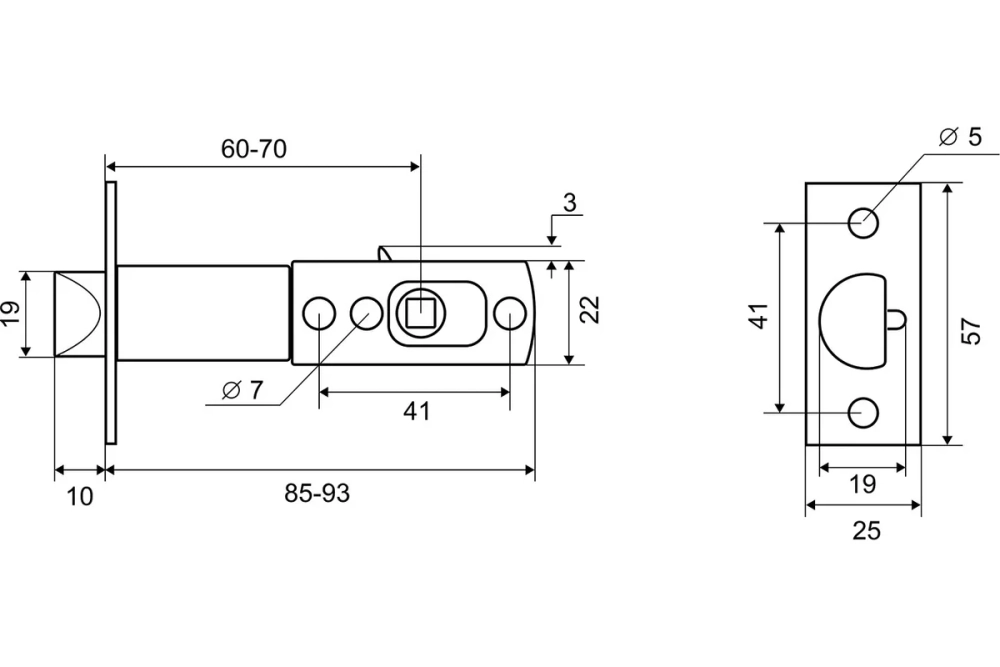 Ручка-защелка фиксатор ARSENAL 607 SN BK никель