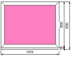 Пластиковое окно 800 х 1000 ТермА Эко с глухой створкой