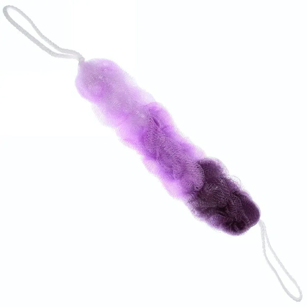 Мочалка для тела полипропиленовая «Косичка-Премиум», цвет сиренево/фиолетовый, 31*5см, 60грамм, Zip пакет