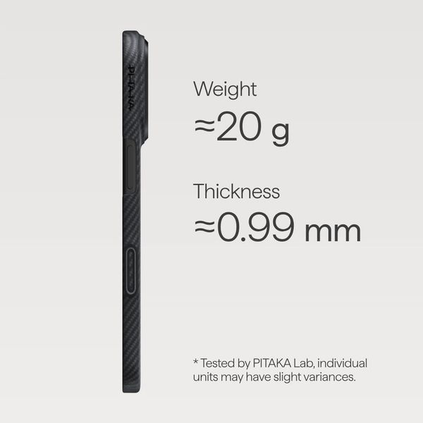 Чехол Pitaka Edge Case для iPhone 17 Pro, Черный | Twill