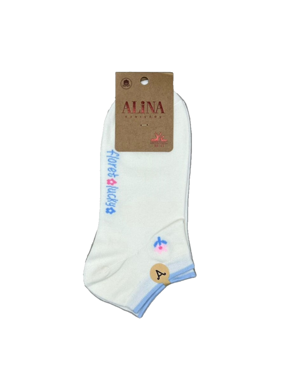 Короткие женские носки с цветочками бренд ALINA, 10 пар