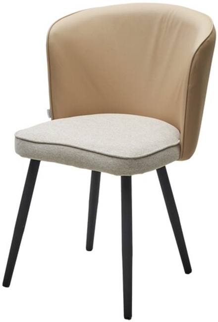 Стул МОНЕ ROVENA IVORI ткань / ORAKUL 130 экокожа / Черный каркас M-City