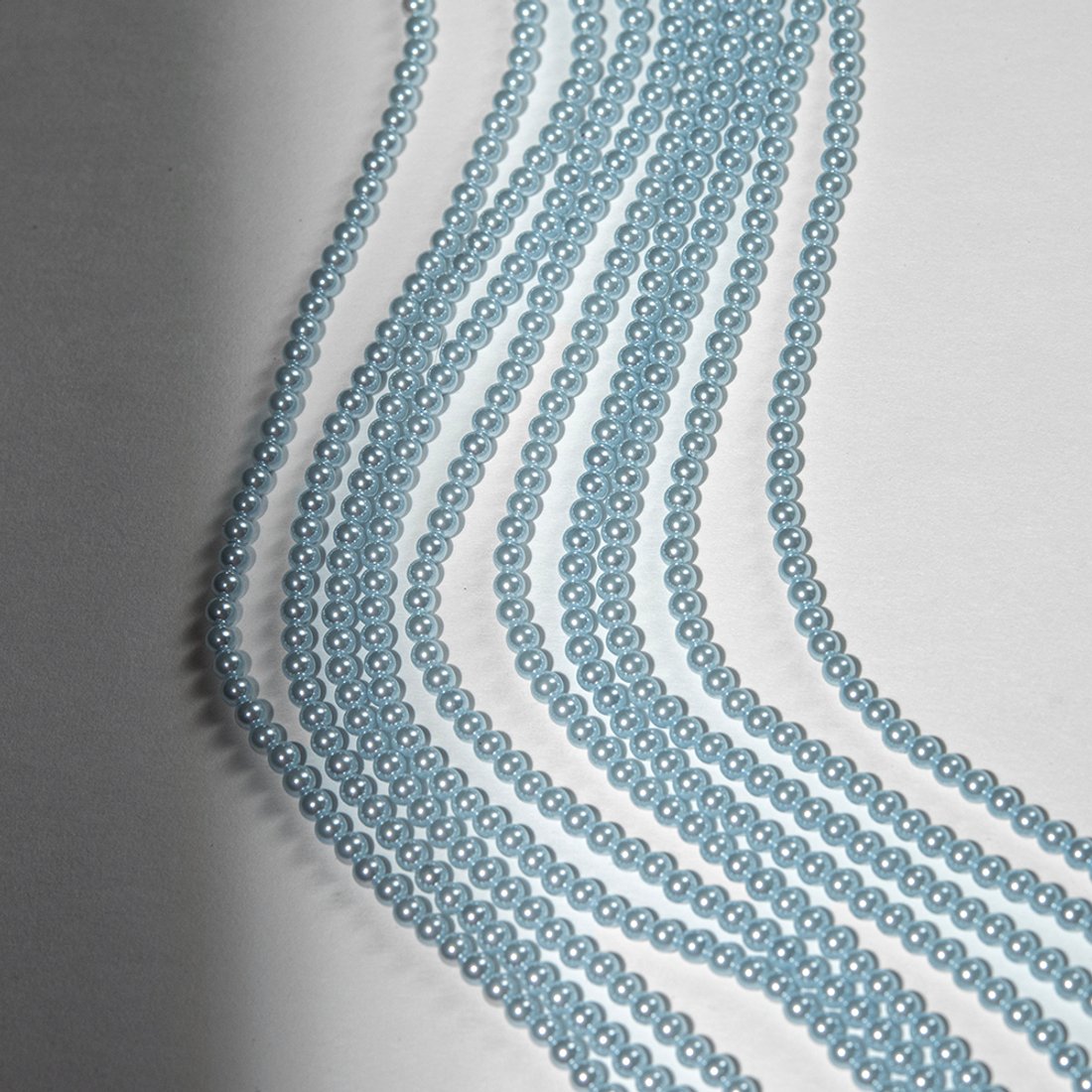 Хрустальный жемчуг, оттенок "Нежно-голубой", шар 3,3мм, улучшенное покрытие