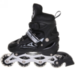 Коньки роликовые раздвижные Happy Star 136C, черный, колеса ПВХ, размер M (34-38)