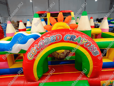 Надувная полоса препятствий "Коробка с карандашами"