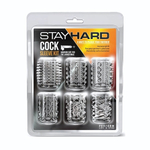 Набор из 6 прозрачных насадок на пенис с различным рельефом (Цвет: прозрачный)