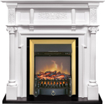 Каминокомплект Oxford - Белый с очагом Fobos FX M Brass