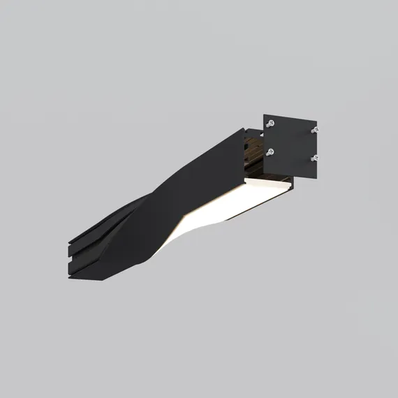Радиусный профиль 35x35 Скрученный левый черный Led Strip alm-3535r-b-tl-90°-0.4m