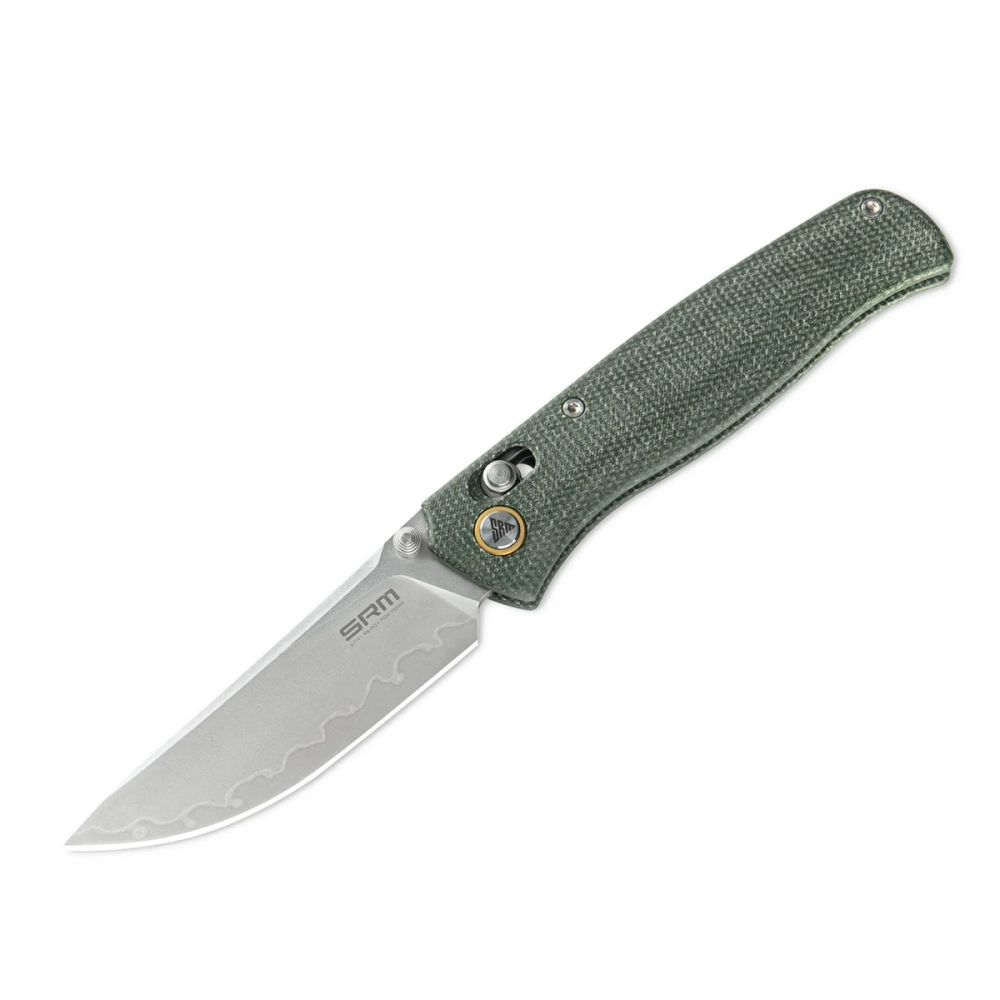 Нож складной SRM 255L-MG3 Medal Beadblast (140Cr Laminated, Green Micarta)