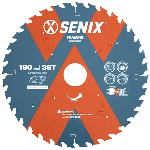 Диск пильный SENIX 190х30мм 36Т по дереву   AECS-0006