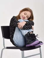 Лонгслив базовый для девочки в горошек