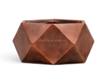 Кашпо TREEZ ERGO - серия Rombo - Низкая чаша-многогранник - Состаренная медь
