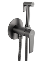 Смеситель с гигиеническим душем встраиваемый WONZON & WOGHAND BRILLIANT, Темный графит (WW-88829079-BGM)