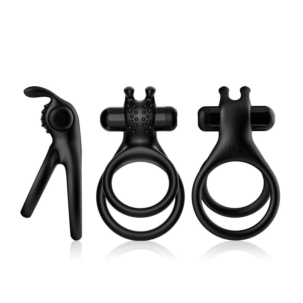 Черное эрекционное виброкольцо с подхватом мошонки Stay Hard (Цвет: черный)