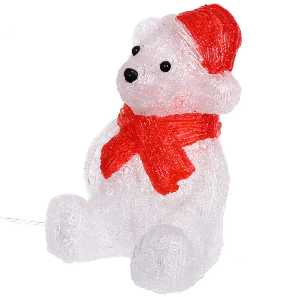 Фигура светодиодная «Медвежонок» 15*14,5*22 см, 20 лампы LED, (авторежим), 220V, Белый