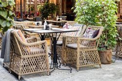 Латте, плетеное кресло из искусственного ротанга, цвет соломенный